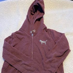 Victoria Secret Pink sparkly maroon zip up. Size extra small.